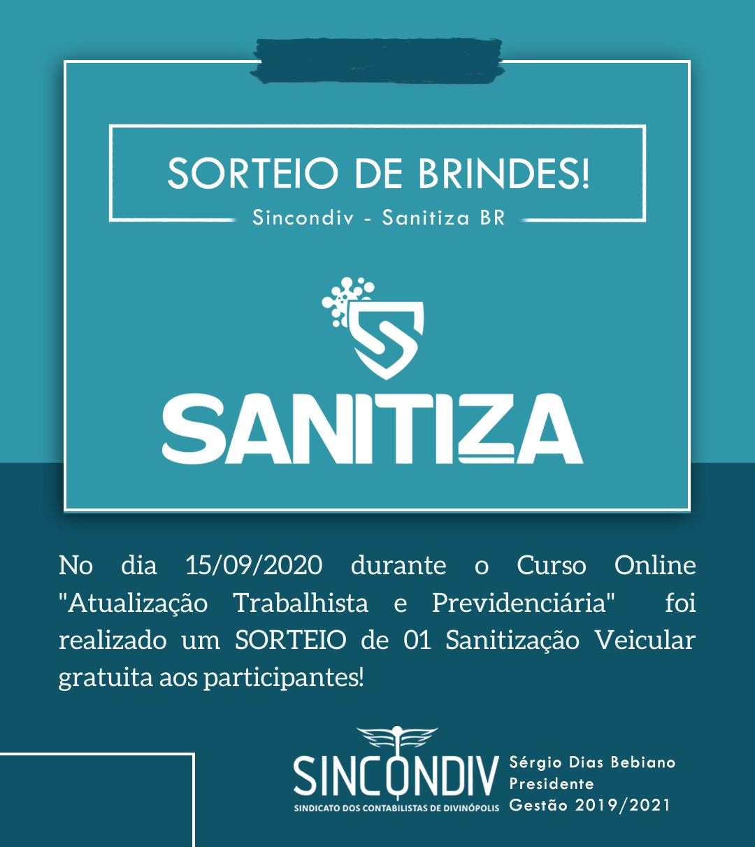SORTEIO DE BRINDES! - SANITIZA BR